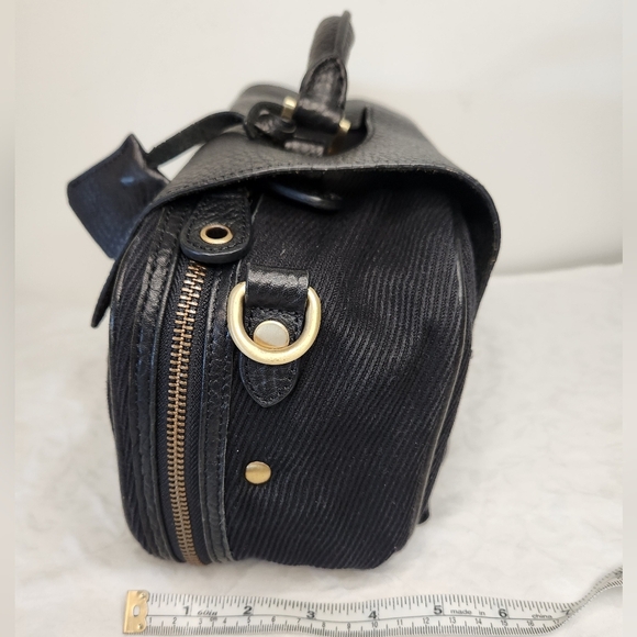 Black Leather Curduroy Travel Bag - Picture 5 of 16